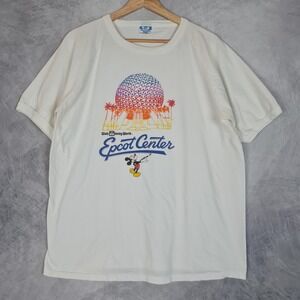 Vintage Walt Disney World Epcot Center Shirt Mens XL White Mickey Mouse 80s
